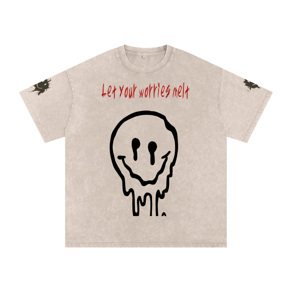 Snow Washed Oversized Cotton T-Shirt